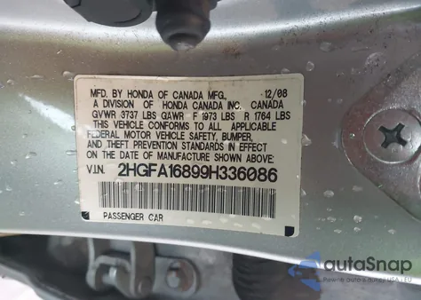 2009 Honda Civic Ex из США, поврежденный, VIN 2HGFA16899H336086